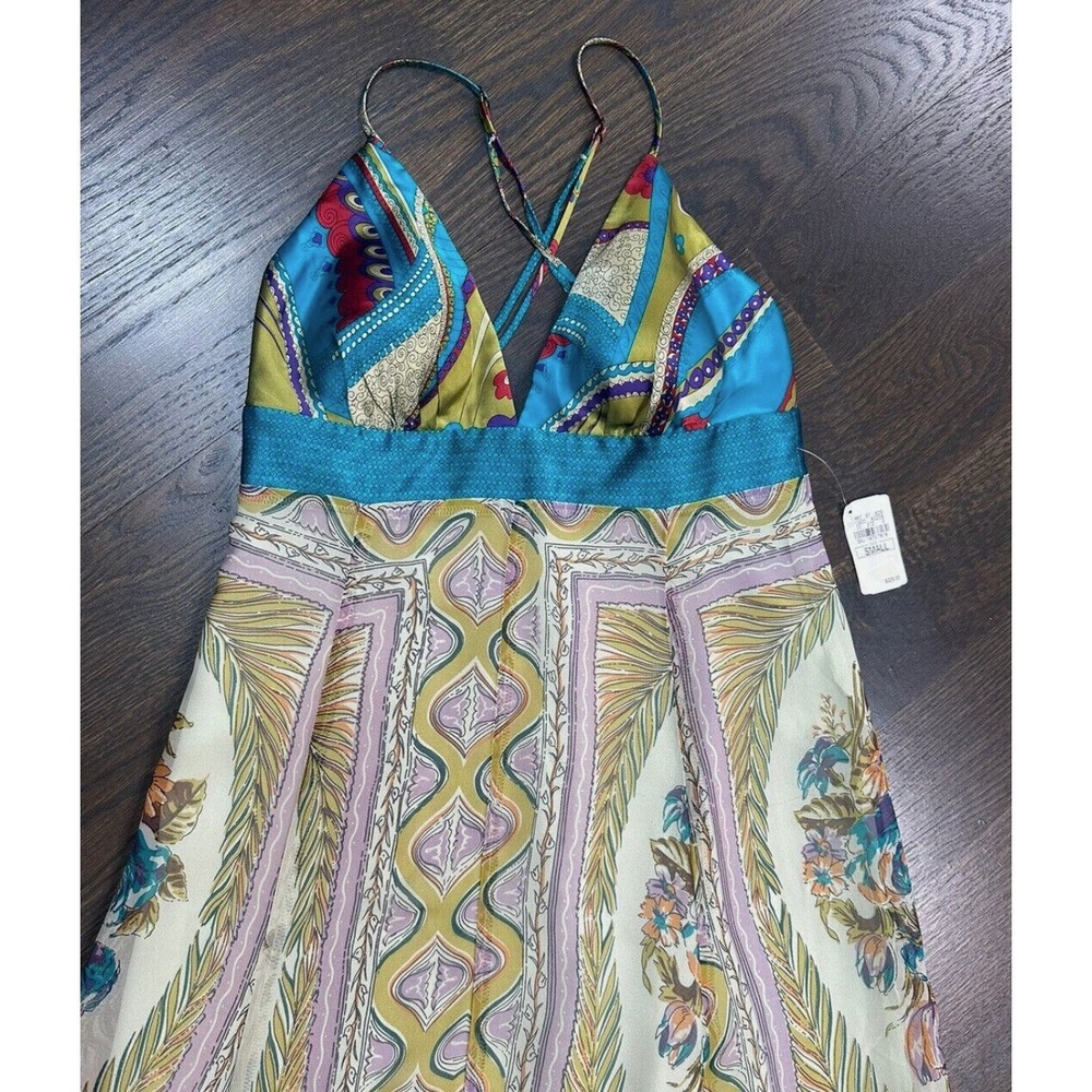 NWT~ SINGLE Brand Dress Silk Chiffon Boho Fairy Y2K Empire Art Eclectic S XS - Picture 9 of 11